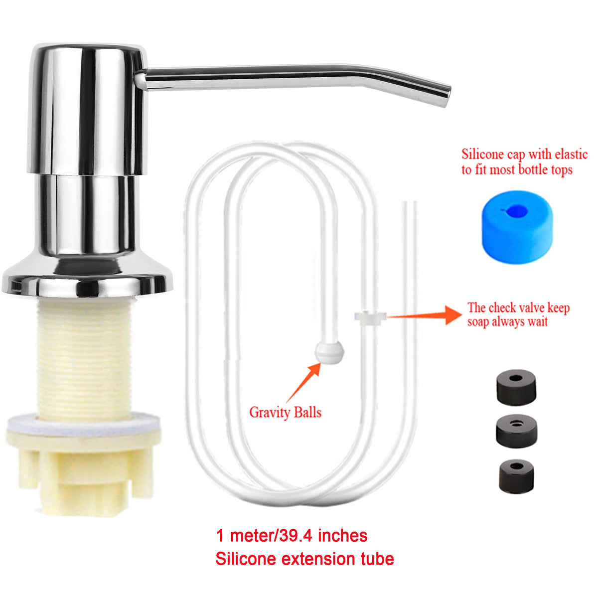 Built-In Sink Soap Dispenser with Extension Tube