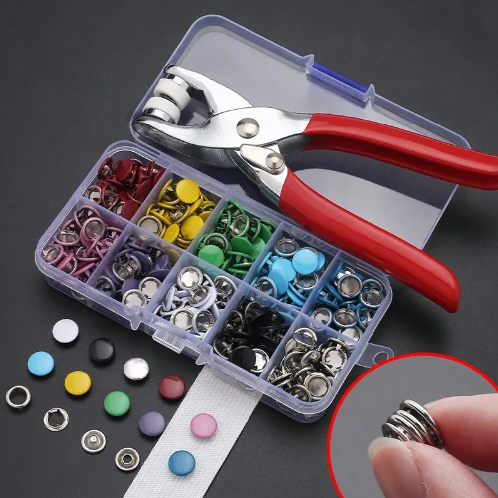 Metal Snap Button Kit with Pliers