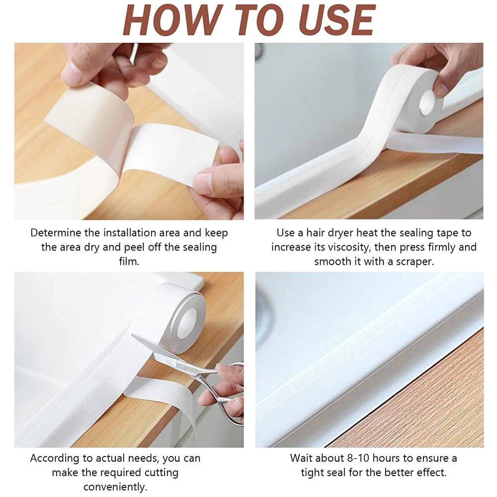 Waterproof Caulk Tape for Sink & Bathroom
