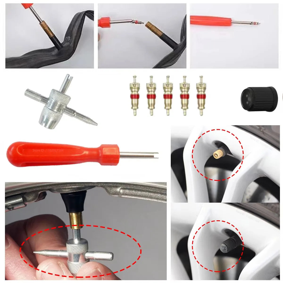Tire Valve Core Tool Kit (33 Pcs)