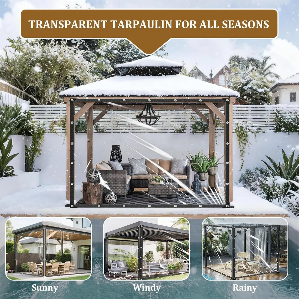 Clear Waterproof Tarp with Grommets