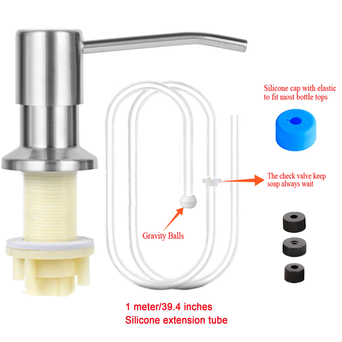 Built-In Sink Soap Dispenser with Extension Tube