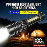 Rechargeable Zoom LED Flashlight with Side Light