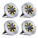 Solar In-Ground Disk Lights (4 Pcs)