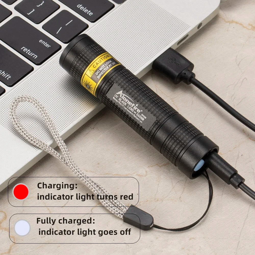 Rechargeable 365nm UV Flashlight
