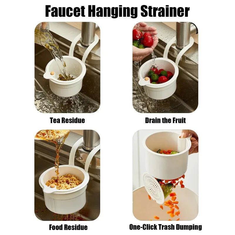 Sink Strainer Basket with Faucet Hook