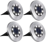 Solar In-Ground Disk Lights (4 Pcs)