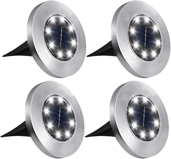 Solar In-Ground Disk Lights (4 Pcs)