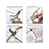 Adjustable Bed Sheet Holder Clips (4 Pcs)