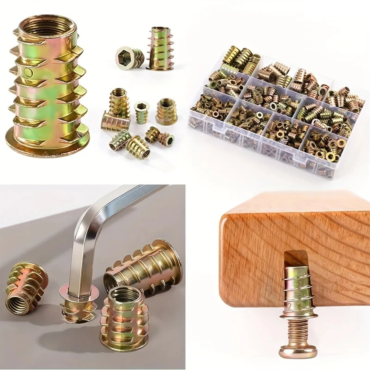 Threaded Wood Insert Nuts (100 Pcs)