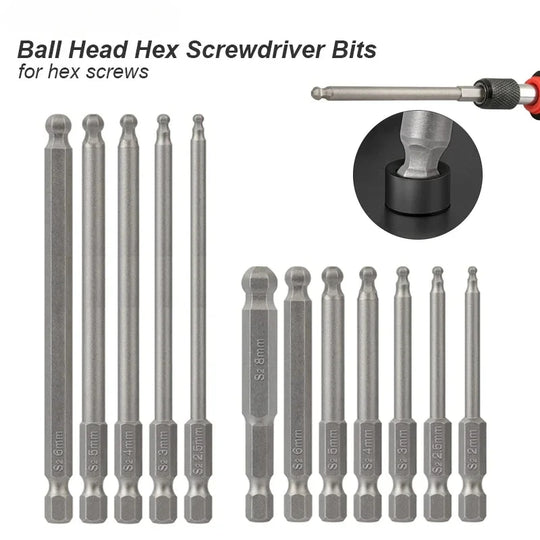 Magnetic Ball-End Hex Bit Set