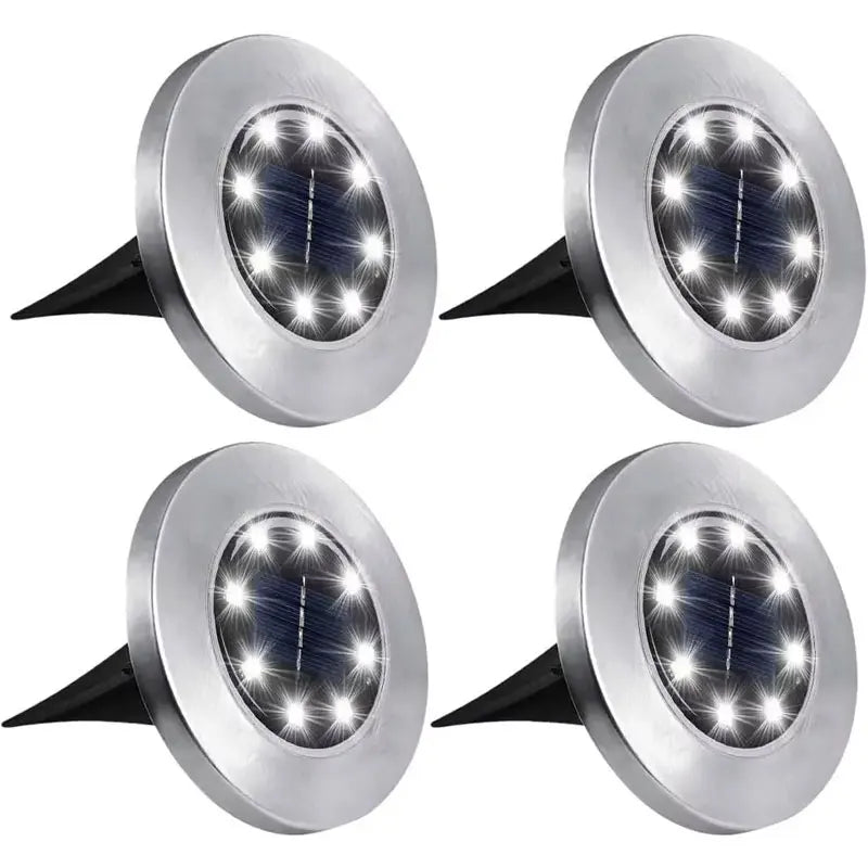 Solar In-Ground Disk Lights (4 Pcs)