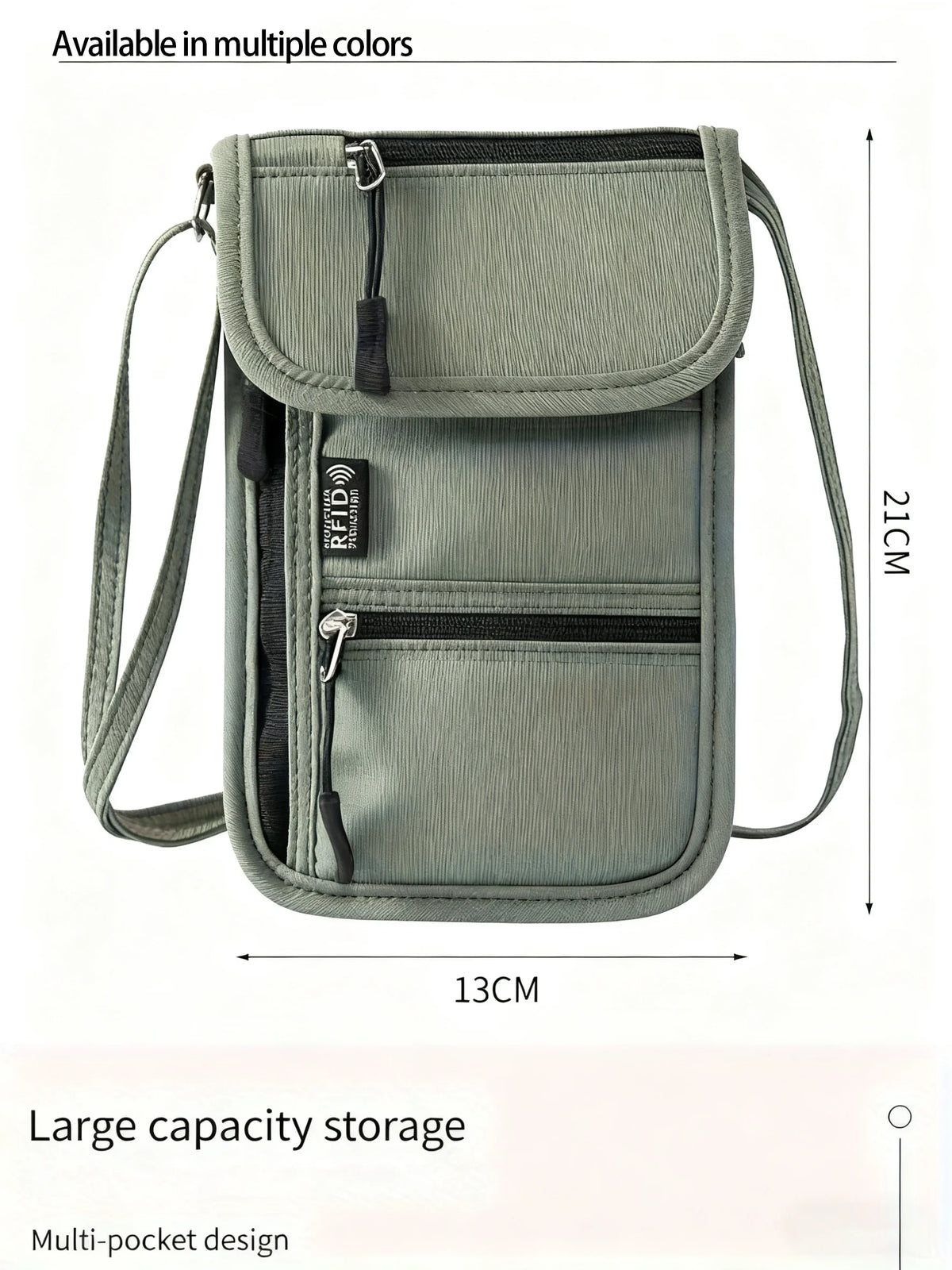 RFID-Blocking Hidden Neck Wallet