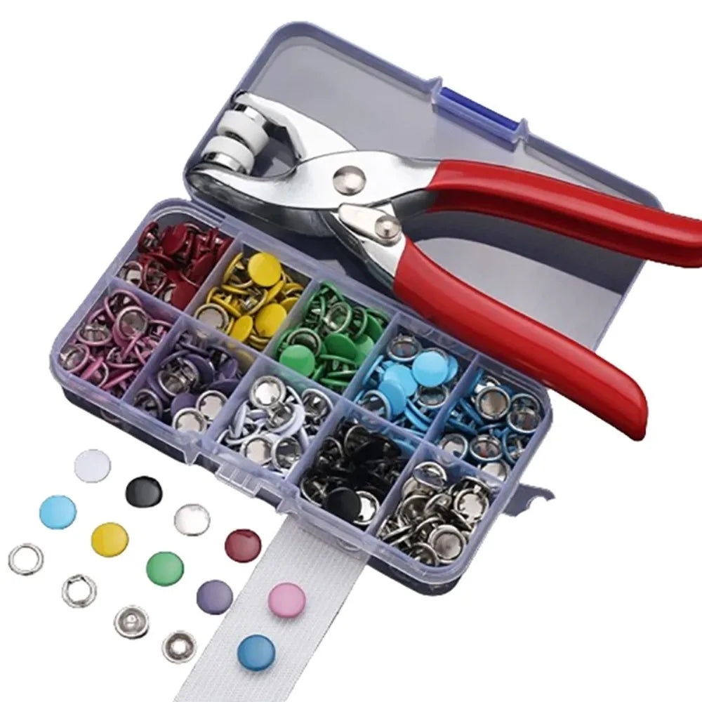 Metal Snap Button Kit with Pliers