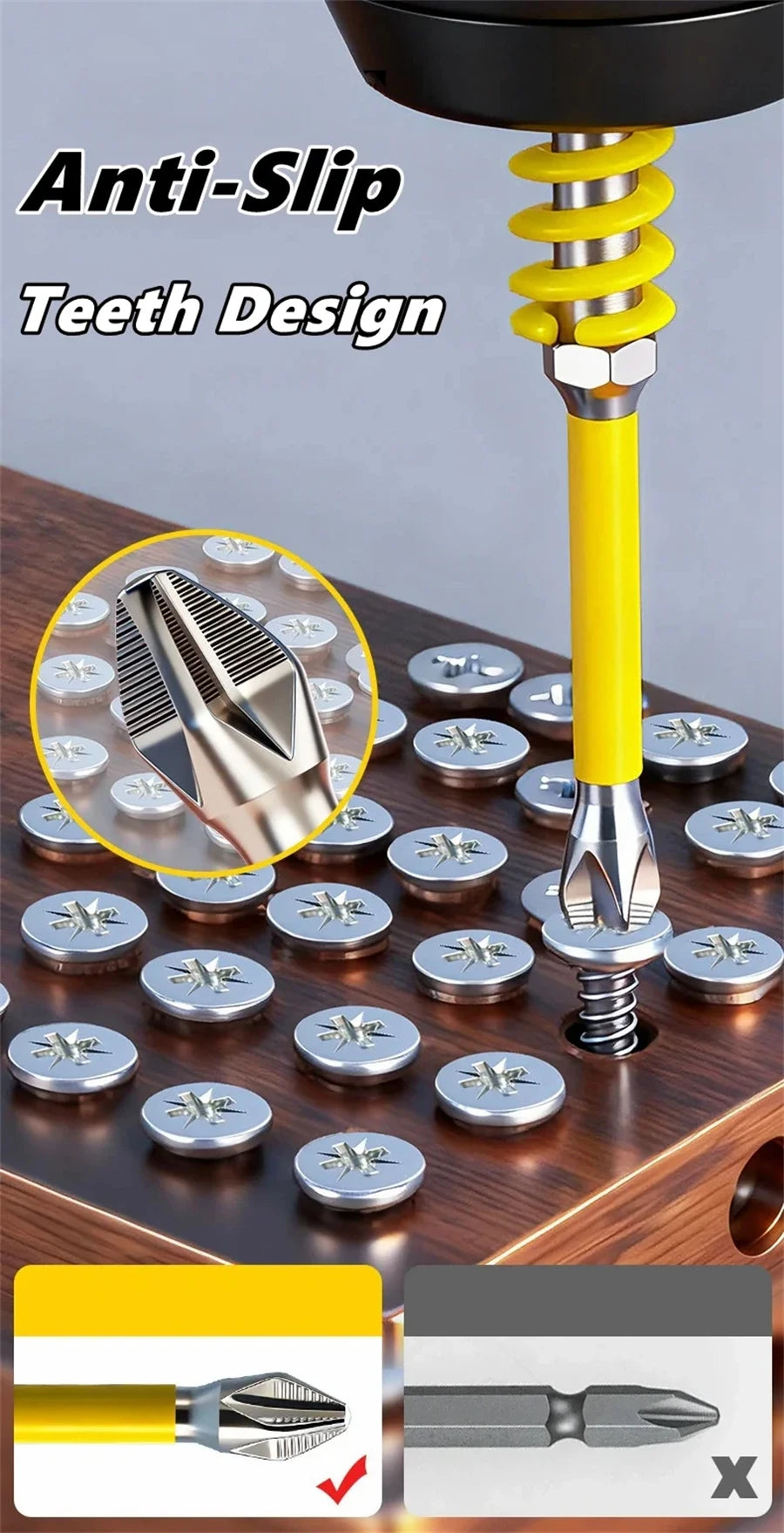 Spring-Loaded Magnetic Screw-Holding Bits